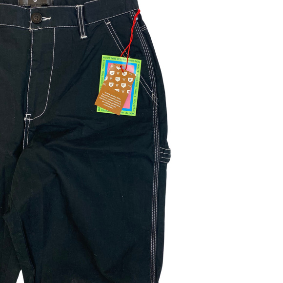 Houston White Carpenter Pants - Jet Black with White Stitching 29x34 BRAND NEW - Picture 3 of 4